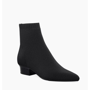Pashion Footwear Black Knit Ankle Booties